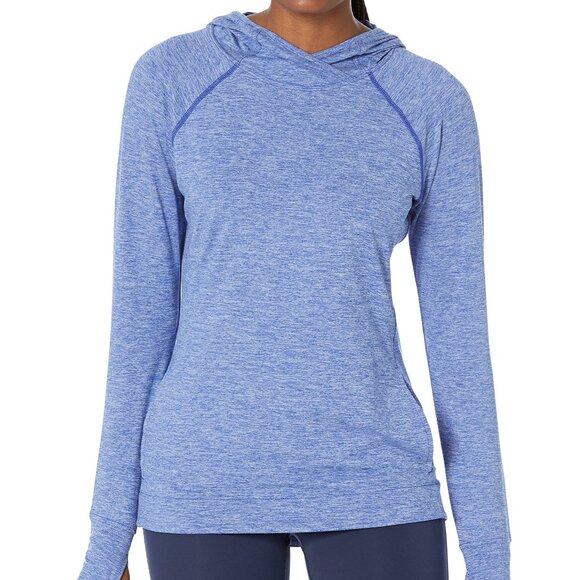 Amazon Essentials Women's Medium Stretch Popover Hoodie Blue Space AZ0064 - Picture 2 of 4